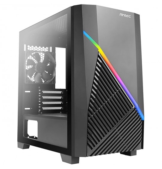 Antec Constellation Series Draco 10 Mini-Tower M-ATX Gaming Case, 360mm GPU Compatibility, Massive Air Intakes, ARGB Lighting Bar & 6 x 120mm Fan Support, Black