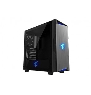 AORUS C300 Glass ATX Gaming Case, Tinted Tempered Glass, RGB Fusion 2.0, Upgraded I/O Panel with USB 3.1 Gen 2 Type C and HDMI, VR Ready, Watercooling Ready, Vertical GPU Mount Support - Black