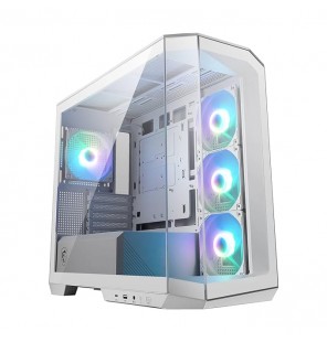 MSI MAG PANO M100R PZ White Gaming Case: Sleek White Mid-Tower Chassis with RGB Lighting, Tempered Glass, Mystic Light Sync, and Enhanced Airflow for an Exceptional Gaming PC Build