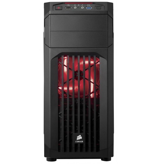 Corsair Carbide Series CC-9011050-WW Mid-Tower Steel Gaming Case with Red LED (Black)