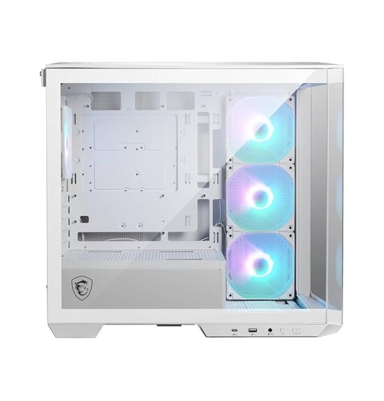 MSI MAG PANO M100R PZ White Gaming Case: Sleek White Mid-Tower Chassis with RGB Lighting, Tempered Glass, Mystic Light Sync, and Enhanced Airflow for an Exceptional Gaming PC Build