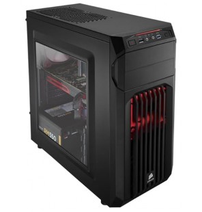 Corsair Carbide Series CC-9011050-WW Mid-Tower Steel Gaming Case with Red LED (Black)