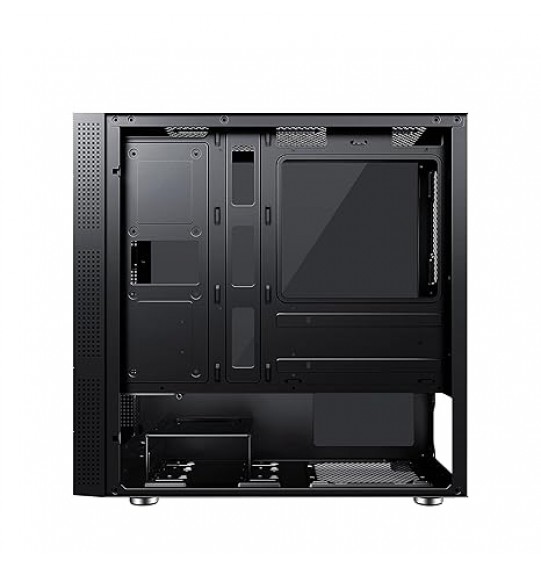 Ant Esports Elite 1000 TG Mid-Tower Computer Case/Gaming Cabinet - Black | Supports M-ATX, ITX with Pre-Installed 1 x 120mm Black Rear Fan