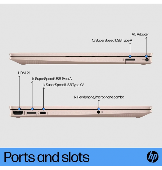 HP Pavilion Aero 33.8 cm Laptop 13-be2046AU - Gold(AMD Ryzen™ 7 processor | Windows 11 Home | 16 GB RAM | 1 TB SSD | Wide Vision 720p HD camera | 33.8 cm Screen)