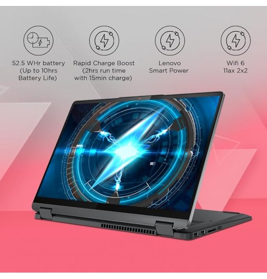 (Refurbished) Lenovo IdeaPad Flex 5 2-in-1 Laptop (Intel Core i5-1335U Gen Processor | 16GB RAM | 512GB SSD | Windows 11 | Office 2021 | Backlit KB | FPR | FHD Camera | Alexa | Arctic Grey | 1.5Kg) 14"(35.5cm) WUXGA Display