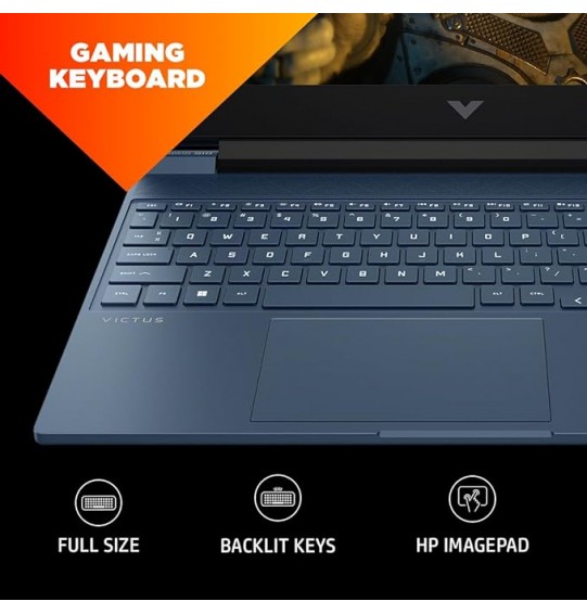 (Refurbished) HP Victus Gaming Laptop 15 (intel core i7 8th Gen Processor | NVIDIA GeForce RTX 3050 | FHD | 16GB DDR4 RAM | 512GB SSD | Backlit KB | Audio by B&O | Windows 11 | MSO 2021 | Blue | 2.29 kg) 15.6-inch (39.6 cm) Display