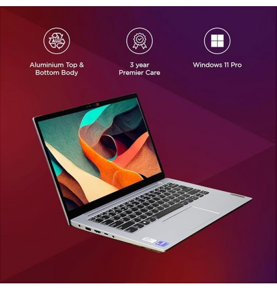 Lenovo S14Antiglare 300Nits Thin and Light Laptop (Intel Core I5 12th Gen Processor | 8GB RAM | 512GB SSD | Windows 11 Pro | Backlit | Cloud Grey | 1.5 kg) 14" (35.56 cm) FHD IPS (1920x1080)