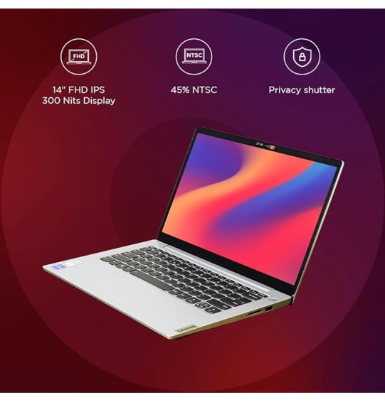 Lenovo S14Antiglare 300Nits Thin and Light Laptop (Intel Core I5 12th Gen Processor | 8GB RAM | 512GB SSD | Windows 11 Pro | Backlit | Cloud Grey | 1.5 kg) 14" (35.56 cm) FHD IPS (1920x1080)