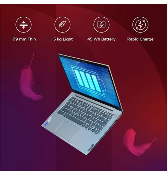 Lenovo S14Antiglare 300Nits Thin and Light Laptop (Intel Core I5 12th Gen Processor | 8GB RAM | 512GB SSD | Windows 11 Pro | Backlit | Cloud Grey | 1.5 kg) 14" (35.56 cm) FHD IPS (1920x1080)