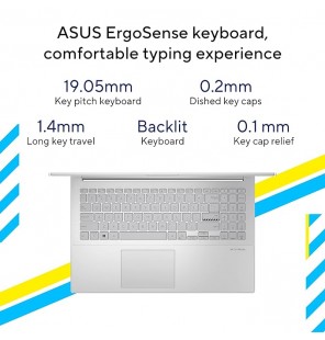 ASUS Vivobook 15X (2023), Intel Core i3-1315U  13th Gen Processor, 15.6" (39.62 cms) FHD Screen, Thin and Light Laptop (8GB RAM | 512GB SSD| Windows 11 | Office 2021 | Backlit KB | Silver | 1.6 kg), K3504VAB-NJ322WS