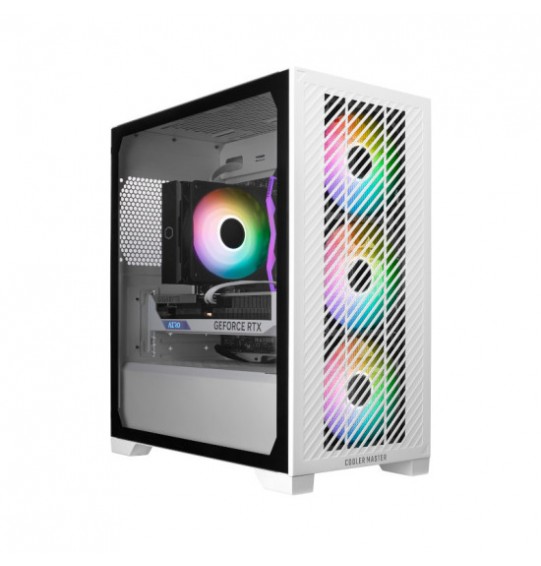 Cooler Master Elite 301 ARGB (M-ATX) Mini Tower Cabinet (White)