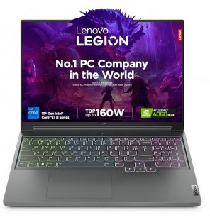 Lenovo Legion Slim 5 Intel Core i7 13620H 16" (40.64cm) WQXGA IPS 165Hz 300Nits Gaming Laptop (16GB RAM | 1TB SSD | Windows 11 | Office 2021 | NVIDIA RTX 4060 8GB | Alexa | 3 Month Game Pass | Storm Grey | 2.4Kg), 82YA00DXIN