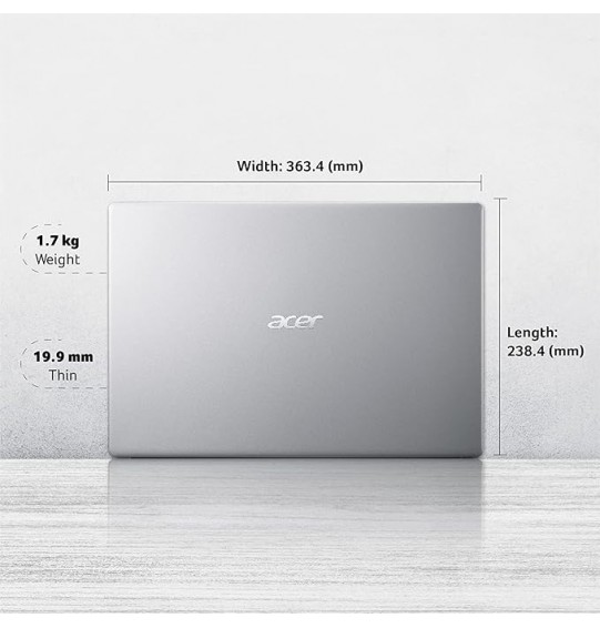 Acer Aspire 3 Intel Core i5 11th Gen Processor Laptop (8 GB RAM | 512GB SSD | Windows 11 Home | MS Office | 1.7 Kg | Silver) A315-58 with 15.6-inch Screen (39.6 cms) Full HD Display Laptop