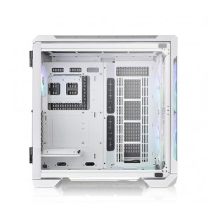 Thermaltake Tempered Glass, Acrylic View 51 Full Tower Computer Case with 2 200mm ARGB 5V Motherboard Sync RGB Fans + Rear Fan (Black)