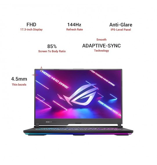 (Refurbished) ASUS ROG Strix G17 (2021) AMD Ryzen 7 4800H Gen Processor 17.3 inches FHD Screen144Hz, GTX 1650 4GB Graphics, Gaming Laptop (8GB RAM | 512GB SSD | Windows 10/Gray | 2.4Kg), G713IH-HX020T