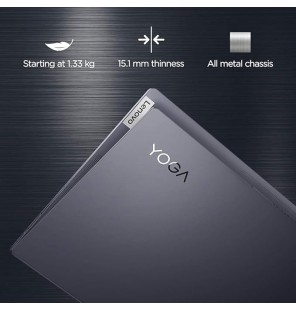 (Refurbished) Lenovo Yoga Slim 7 Thin and Light Laptop (AMD Ryzen 7 4800U Gen Processor | 8GB RAM | 512GB SSD | Windows 10 | MS Office 2019 | Integrated AMD Radeon Graphics | Slate Grey | 1.33Kg) 14" (35.56cms) Full HD Display