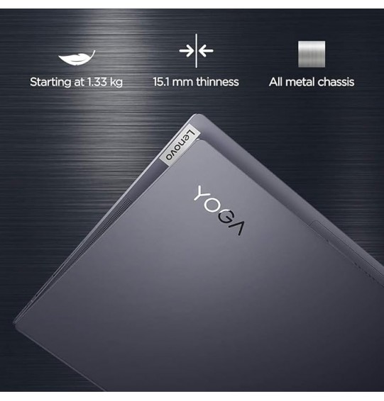 (Refurbished) Lenovo Yoga Slim 7 Thin and Light Laptop (AMD Ryzen 7 4800U Gen Processor | 8GB RAM | 512GB SSD | Windows 10 | MS Office 2019 | Integrated AMD Radeon Graphics | Slate Grey | 1.33Kg) 14" (35.56cms) Full HD Display