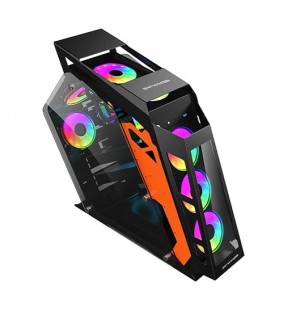 ENTWINO Warrior, Premium Gaming Cabinet, CPU Case Supports 7 RGB Fans, USB 3.0, Tempered Glass Panels, Heavy Duty Metal Frame, Only Case Without RGB Fans & Power Supply