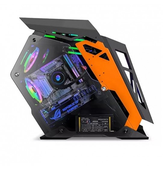 ENTWINO Warrior, Premium Gaming Cabinet, CPU Case Supports 7 RGB Fans, USB 3.0, Tempered Glass Panels, Heavy Duty Metal Frame, Only Case Without RGB Fans & Power Supply