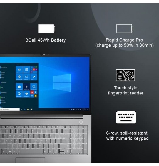 (Renewed) Lenovo ThinkBook 15 Thin and Light Laptop (AMD Ryzen 3 5300U Gen Processor | 8GB RAM | 256GB SSD | Windows 11 | MS Office | Mineral Grey | 1.7 Kg) 15.6" (39.62cm) FHD DIsplay