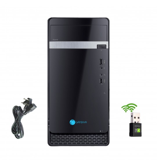 Gandiva Professional CI510TH Desktop Computer(i5-10400 CPU | 8GB RAM | H410 Board | DVD | Windows 10 & Ms Office(Trial Version)& Antivirus (Free Version)Preloaded)With ONSITE WARRANTY 