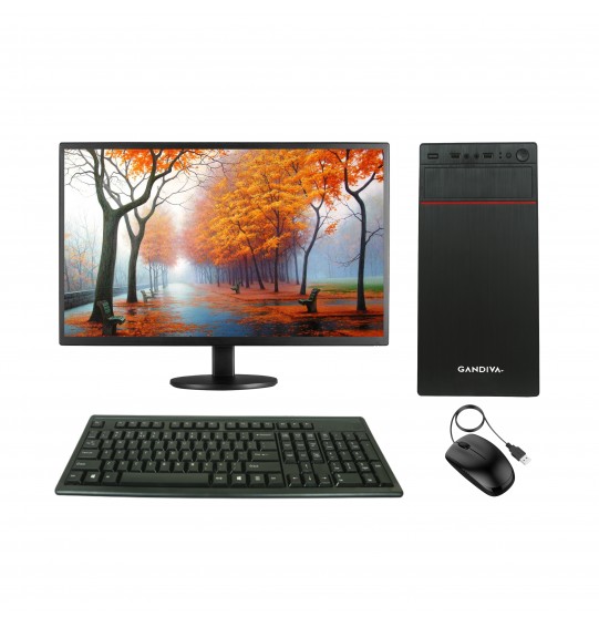 Gandiva Economical CI51ST 20" All in One Desktop Computer (Core I5 1st Gen CPU | H55 Motherboard | 4GB DDR3 RAM | 120GB SSD+1TB HDD | DVD | 20 Inch Monitor | 2GB Graphics) Windows 10 & MS Office(Trial Version) & Antivirus (Free Version) 