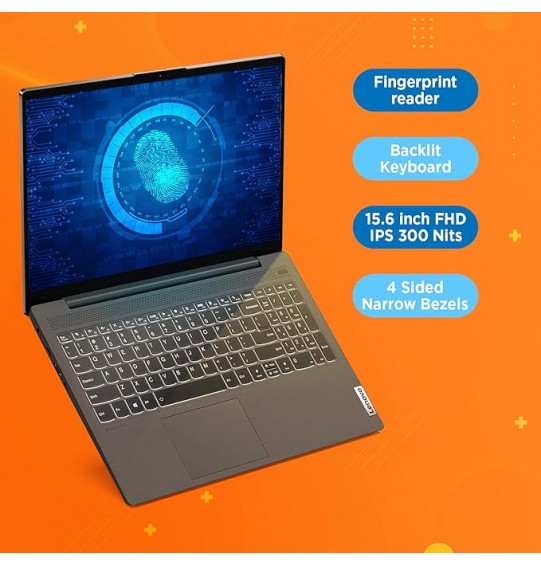 Lenovo IdeaPad Slim 5 AMD Ryzen 7 5700U Gen Processor 15.6"Screen(39.62cm) FHD IPS Laptop (16GB RAM | 512GB SSD | Windows 11 | Office 2021 | Backlit KB | Fingerprint | HD Camera | 3 Month Game Pass | Graphite Grey | 1.66Kg), 82LN00JSIN