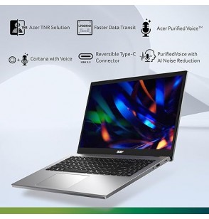 Acer Extensa 15 Intel Core i3 N305 8 core Gen Processor Laptop (8 GB RAM | 512 GB SSD | Windows 11 Home | MS Office Home and Student | Intel UHD Graphics | 1.7 KG | Silver) EX215-33 FHD Screen Display Laptop