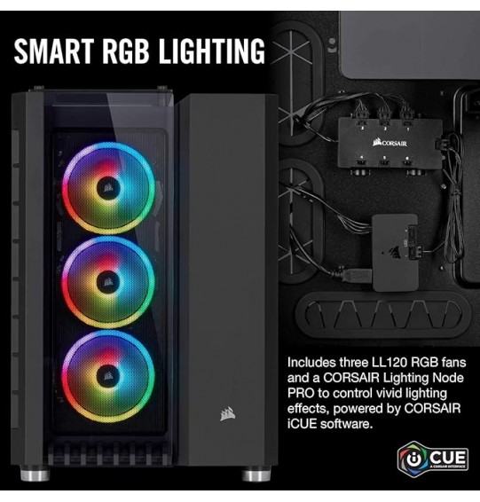 CORSAIR Crystal Series 680X RGB High Airflow Tempered Glass ATX Smart Case, Black