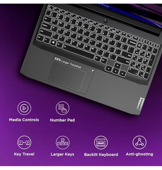 (Refurbished) Lenovo IdeaPad Gaming 3 Laptop (AMD Ryzen 5 5600H Gen Processor | 16GB RAM | 512GB SSD | Windows 11 | Office 2021 | NVIDIA GTX 1650 4GB | Alexa | 3 Month Game Pass | Shadow Black | 2.25Kg | Shadow Black), 15.6" (39.62cm) FHD Display