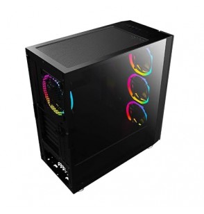 Ant Esports ICE-511MT Mid Tower Mesh Gaming Cabinet Computer Case Supports E-ATX, ATX, Micro-ATX, Mini-ITX Motherboard with Sliding Tempered Glass Side Panel, 4 x 120mm ARGB Front & Rear Fans