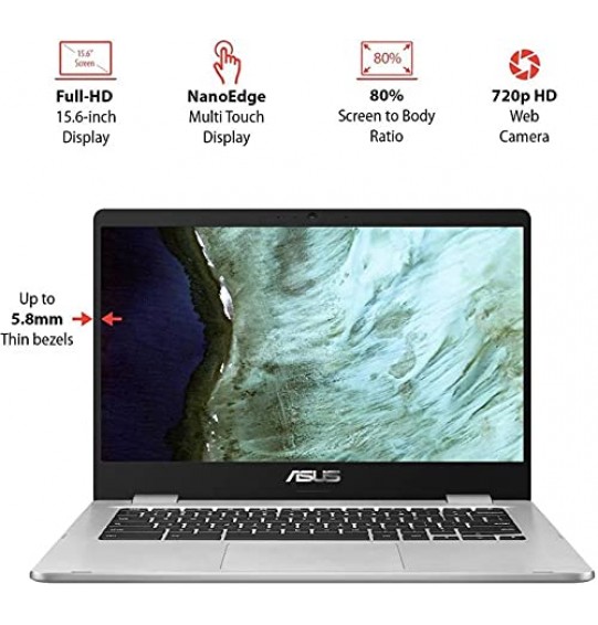 (Refurbished) Asus Chromebook Celeron Dual Intel Core Gen Processor Laptop - (4 Gb RAM| 64 Gb Emmc Storage | Chrome Os) C523Na-A2030