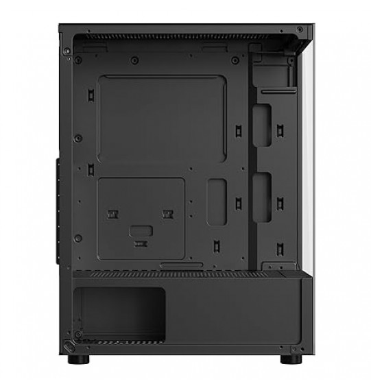 ICE Master Thunder Mid-Tower Computer Case/Gaming Cabinet – Black | Support ATX, M-ATX, ITX | Pre-Installed 2 Top & 1 Rear Rainbow Fans