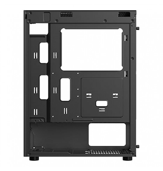 ICE Master Thunder Mid-Tower Computer Case/Gaming Cabinet – Black | Support ATX, M-ATX, ITX | Pre-Installed 2 Top & 1 Rear Rainbow Fans