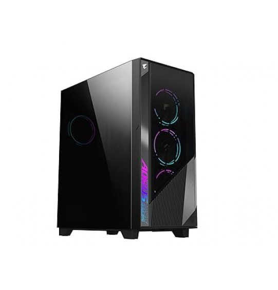 GIGABYTE AORUS C500 Glass - Black Mid Tower PC Gaming Case, Tempered Glass, USB Type-C, 4X ARBG Fans Included (GB-AC500G ST)