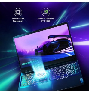 Lenovo IdeaPad Gaming 3 Intel Core i5 11th Gen Processor 15.6" Screen (39.62cm) FHD IPS Gaming Laptop (8GB RAM | 512GB SSD | 4GB NVIDIA GTX 1650 | 120Hz | WinDows 11 | Backlit | 3months Game Pass | Shadow Black | 2.25Kg), 82K101GSIN