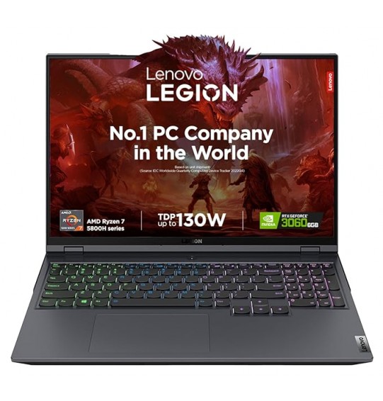 Lenovo Legion 5 Pro AMD Ryzen 7 5800H40cm 500Nits QHD Gaming Laptop(16GB ram | 1TB SSD | RTX 3060 6GB GDDR6 Graphics | 165Hz/Windows 11 | Office 2021 | RGB Backlit | 3mnth Xbox Game Pass | Storm Grey | 2.45Kg)82JQ00JCIN