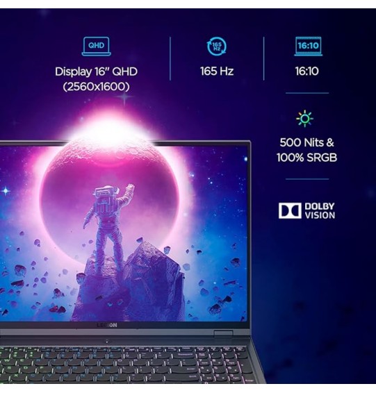 Lenovo Legion 5 Pro AMD Ryzen 7 5800H40cm 500Nits QHD Gaming Laptop(16GB ram | 1TB SSD | RTX 3060 6GB GDDR6 Graphics | 165Hz/Windows 11 | Office 2021 | RGB Backlit | 3mnth Xbox Game Pass | Storm Grey | 2.45Kg)82JQ00JCIN