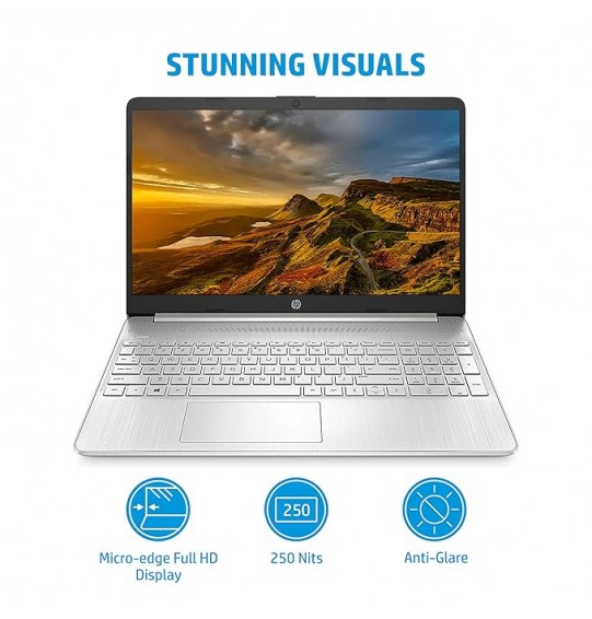 (Refurbished) HP 15s Laptop (Ryzen 3- 5300U Gen Processor | 8GB RAM | 512GB SSD | Micro-Edge | Silver) 15.6-inch (39.6cm) FHD Display