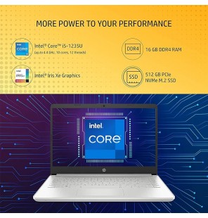 (Refurbished) HP 14s Laptop (intel Core i5 12th Gen Processor | 16GB RAM | 512GB SSD | Touch,Micro-Edge | Anti-Glare Display | Alexa | Dual Speakers | Windows 11 | Backlit KB | MSO 2021 | 1.41 Kg | ‎Natural Silver) 14-inch(35.6 cm) FHD Display