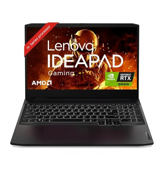 (Renewed) Ideapad Gaming 3 AMD Ryzen 5 5600H Gen Processor 15.6-inch (39.62cm) FHD IPS Gaming Laptop (8GB RAM | 512GB SSD | 4GB NVIDIA GTX 1650 | 120Hz | Windows 11 | Backlit Keyboard | Shadow Black | 2.25Kg), 82K201UEIN