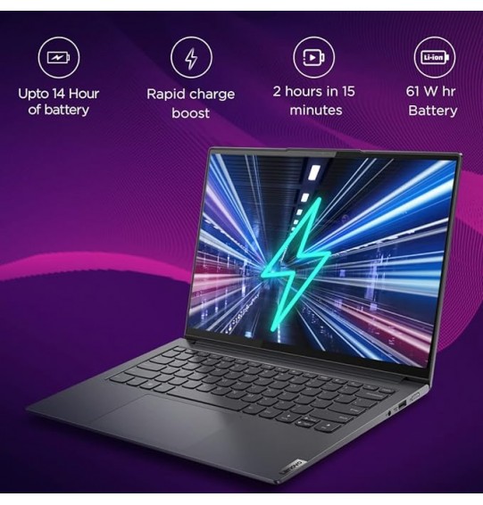 Lenovo Yoga Slim 7 Pro (Intel Evo Core i5-11320H 14"(35.6cm)2.8K 400nits Thin & Light Laptop | 16GB RAM  |  512GB SSD | Windows11 | Office 2021 | 90Hz | Backlit | 3Yr Brand Warranty | Slate Grey | Metal Surface | 1.3Kg),82NC00EWIN