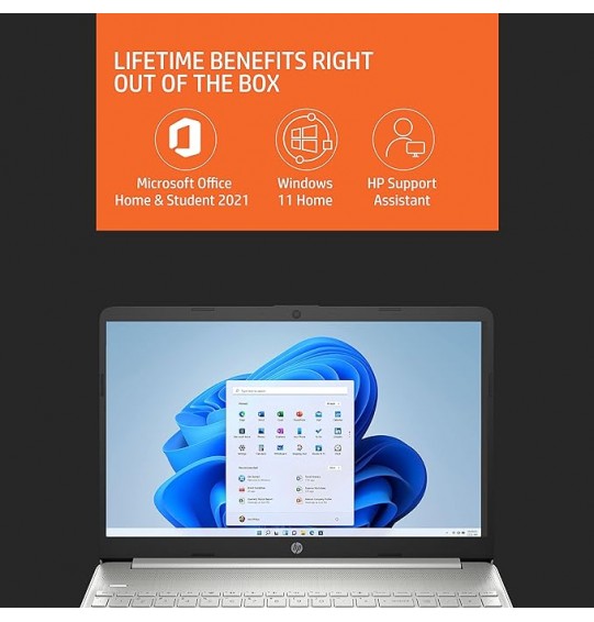 (Refurbished) HP 15s Laptop (Ryzen 5-5500U Gen Processor | 16GB RAM | 512GB SSD | Micro-Edge | Anti-Glare | Natural Silver) 15.6-inches(39.6 cm) FHD Display