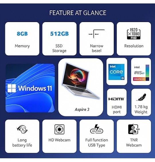 Dell Inspiron 3520 Laptop,12th Gen Processor (Intel Core i3-1215 | Windows 11 + MSO'21 | McAfee 15 Months | 8GB RAM | 512GB SSD Card | 15.6"Screen (39.62Cms) 3 Sided Narrow Border Design with 120Hz FHD Display | Black | 1.65Kgs)