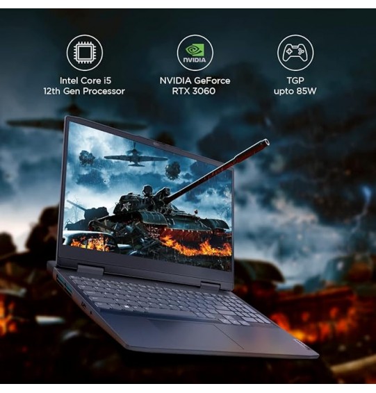 (Renewed) IdeaPad Gaming 3 Intel Core i5 12th Gen  Processor 15.6-inch Screen (39.62cm) FHD IPS Gaming Laptop (16GB RAM | 512GB SDD | 4GB NVIDIA RTX 3050 | 120Hz | Windows 11 | Office 2021 | Backlit | Onyx Grey | 2.32Kg), 82S900R6IN