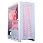 ZEBRONICS Glass Raptor Mid-Tower Premium Gaming Cabinet Eatx/ATX/Matx, 3X 120Mm Front + 2X 120Mm Bottom Fan + 1X 120Mm Rear Fan, Argb Inner Glow, RGB Led Control, (White)