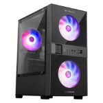 ZEBRONICS New Launch Leon PRO Premium Gaming Cabinet/Case, Mini-Tower, Supports mATX | ITX, 3 Pre-Installed RGB Fans, Side Tempered Glass, USB 3.0, Magnetic Dust Filter (Black)