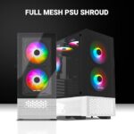 Ant Esports Pepper 5F Mid-Tower Dual Color Computer Case/Gaming Cabinet - Black/White | Support ATX, Micro-ATX, Mini-ITX | Pre-Installed 5 ARGB Fans - Image 3