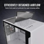 Thermaltake S100 Tempered Glass Snow Edition Micro-ATX mini-Tower Computer Case with 120mm Rear Fan Pre-Installed CA-1Q9-00S6WN-00, White - Image 4