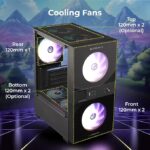 ZEBRONICS New Launch Leon PRO Premium Gaming Cabinet/Case, Mini-Tower, Supports mATX | ITX, 3 Pre-Installed RGB Fans, Side Tempered Glass, USB 3.0, Magnetic Dust Filter (Black) - Image 3